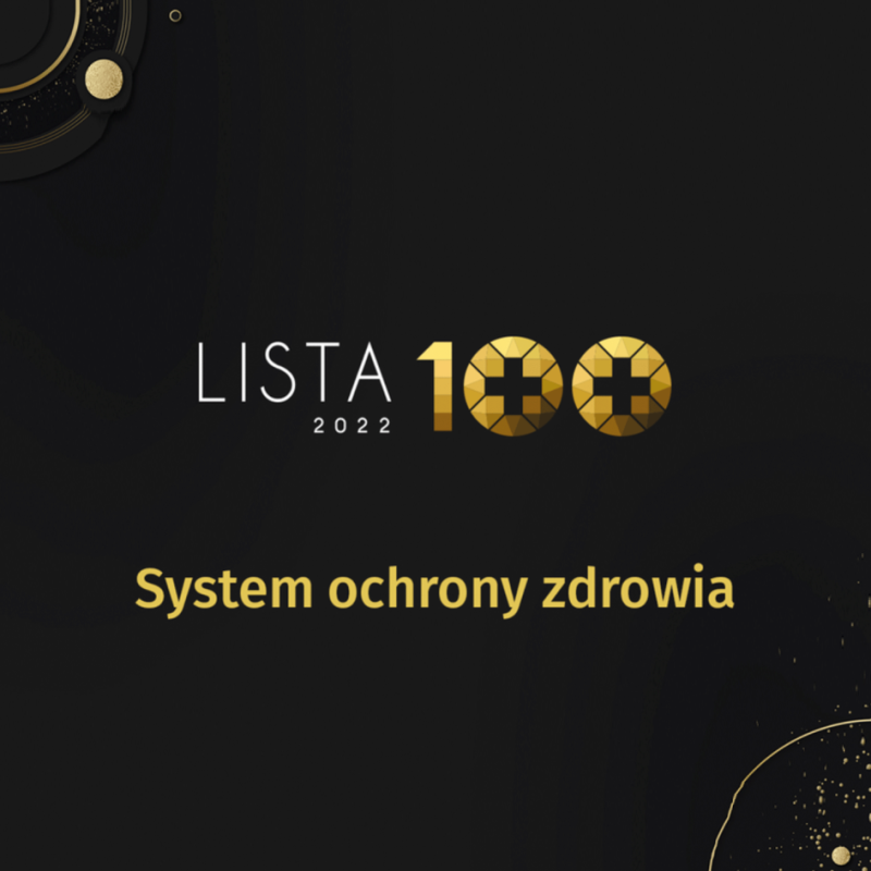 Plakat. Napis: Lista stu 2022, System Ochrony Zdrowia