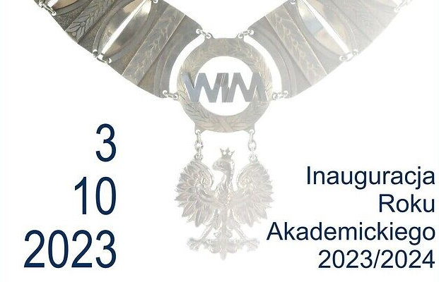 Plakat: Napis: Inauguracja Roku Akademickiego 2023-2024