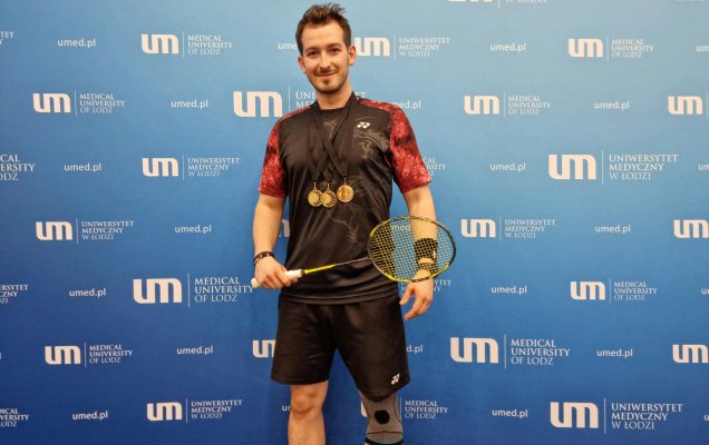 Wojciech Kurzyński zwycięzca XI Medycznego Pucharu Badmintona BIBINnTON CUP ŁÓDŹ