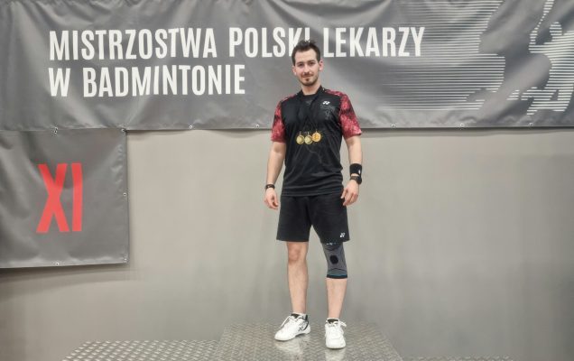 Wojciech Kurzyński zwycięzca XI Medycznego Pucharu Badmintona BIBINnTON CUP ŁÓDŹ