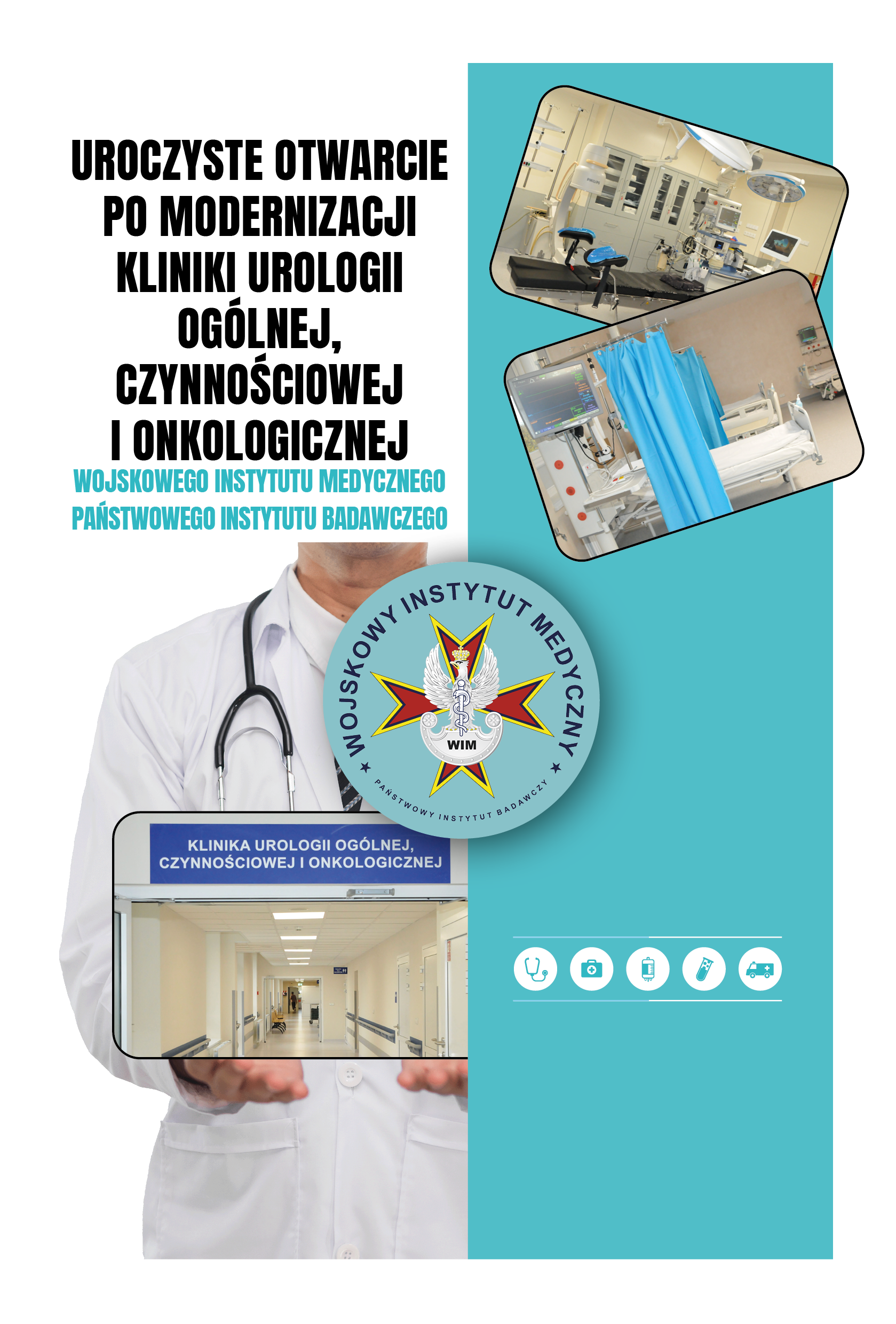 plakat promujacy otwarcie Kliniki Urologii w Wojskowym Instytucie Medycznym