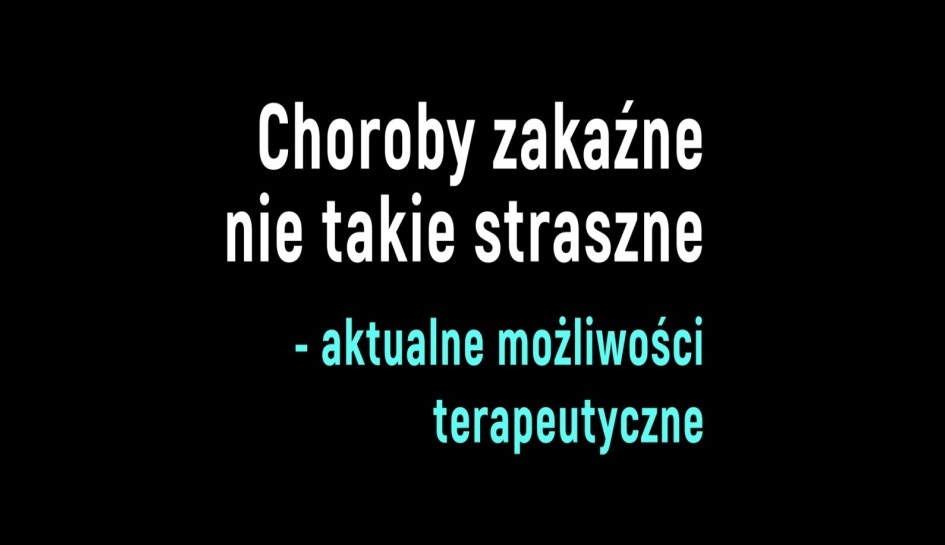 Napis na czarnym tle choroby zakaźne nie takie straszne