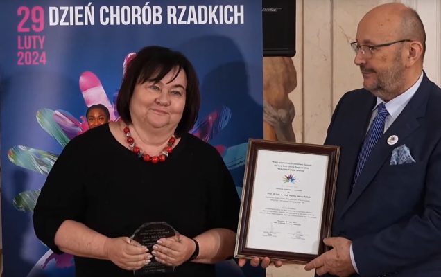 dzień chorób rzadkich wręczenie Kryształowej Gwiazdy prof Karinie Jahnz-Różyk