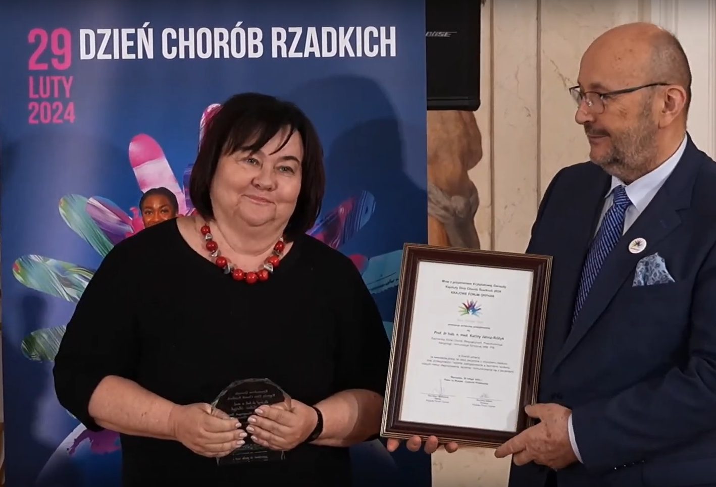 dzień chorób rzadkich wręczenie Kryształowej Gwiazdy prof Karinie Jahnz-Różyk