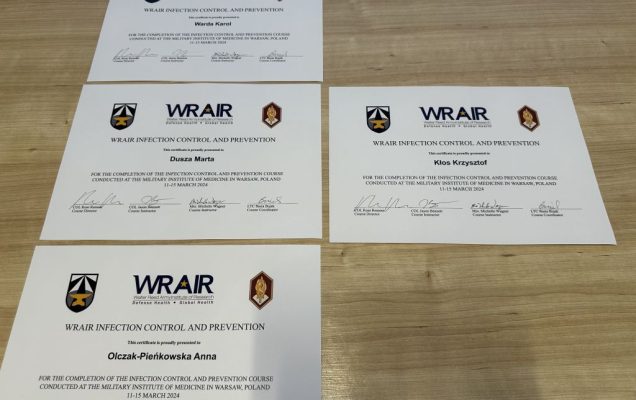 Kurs z kontroli zakażeń szpitalnych zrealizowany przez specjalistów ze Stanów Zjednoczonych w Wojskowym Instytucie Medycznym-PIB w Warszawie