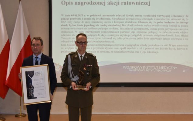 Uroczystość wręczenia nagrody Animus Fortis 2023 w Wojskowym Instytucie Medycznym.