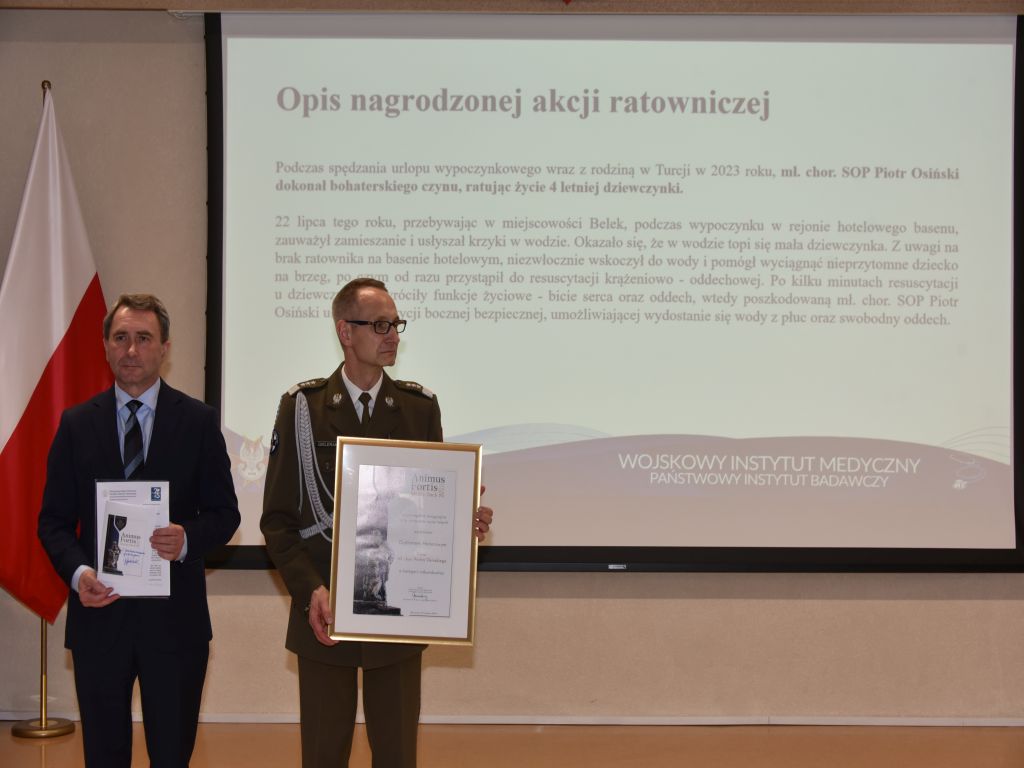 Uroczystość wręczenia nagrody Animus Fortis 2023 w Wojskowym Instytucie Medycznym.