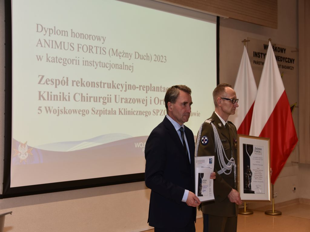 Uroczystość wręczenia nagrody Animus Fortis 2023 w Wojskowym Instytucie Medycznym.