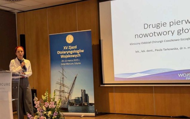 Prelegentka podczas konferencji XV Zjazdu Otolaryngologów Wojskowych.