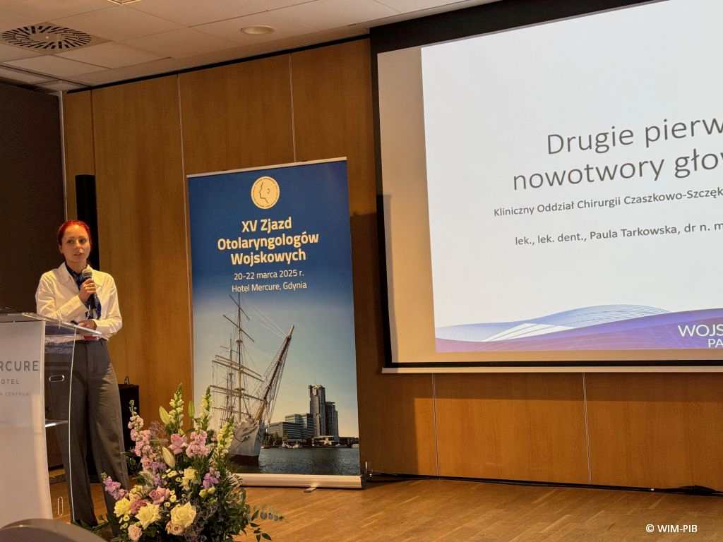 Prelegentka podczas konferencji XV Zjazdu Otolaryngologów Wojskowych.