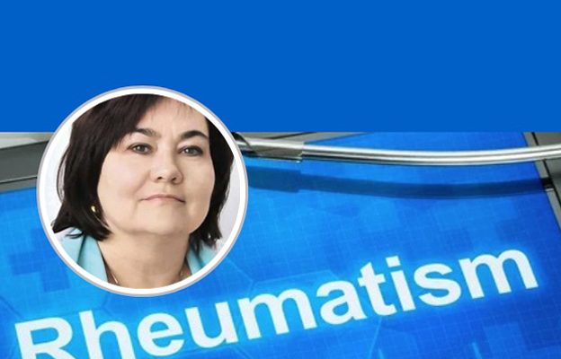Okładka reumatyzm, w kółku zdjęcie prof. Kariny Jahnz-Różyk.