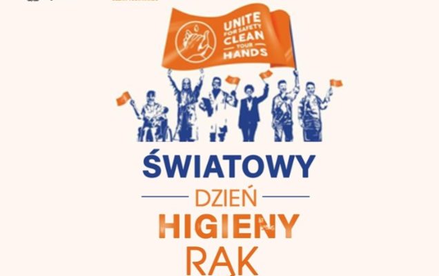 Plakat promujący światowy dzień mycia rąk.